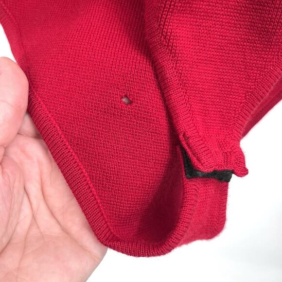 Vintage Donna Karan Red Wool Long Sleeve Bodysuit Size P & Turtleneck Insert - Picture 6 of 12